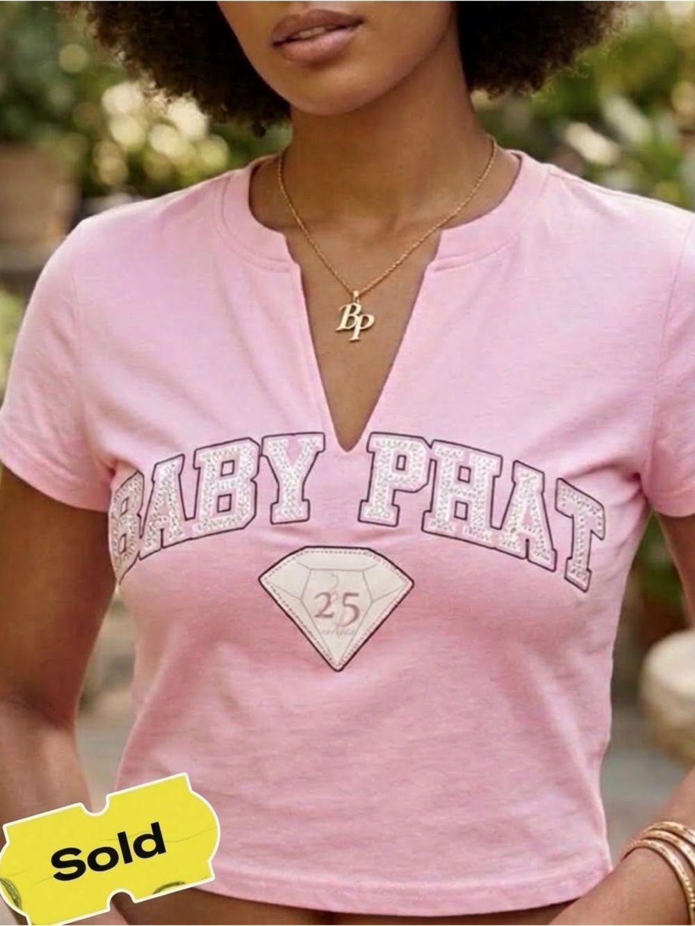 Retro BABY PHAT 25th Anniversary Pink Crop Tee. Y2K Streetwear McBling Coquette